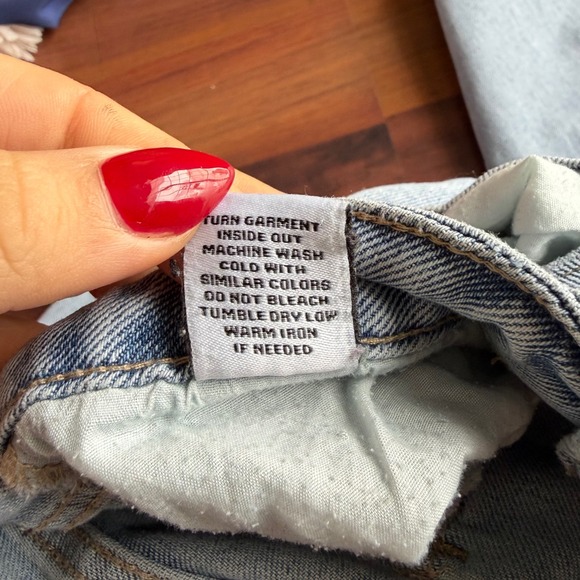 Love Cult Light Wash Y2K Wide Leg Cargo Denim Jeans XS Streetwear Utility Pocket - Picture 7 of 10